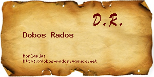 Dobos Rados névjegykártya